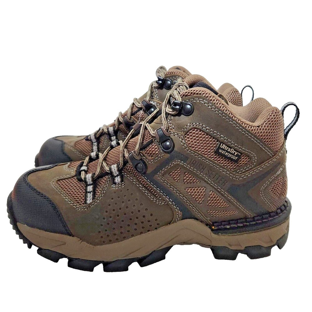 Red Wing Crosby Safety Toe Work Hiker Shoes Waterproof Size 7 Brown Black E01